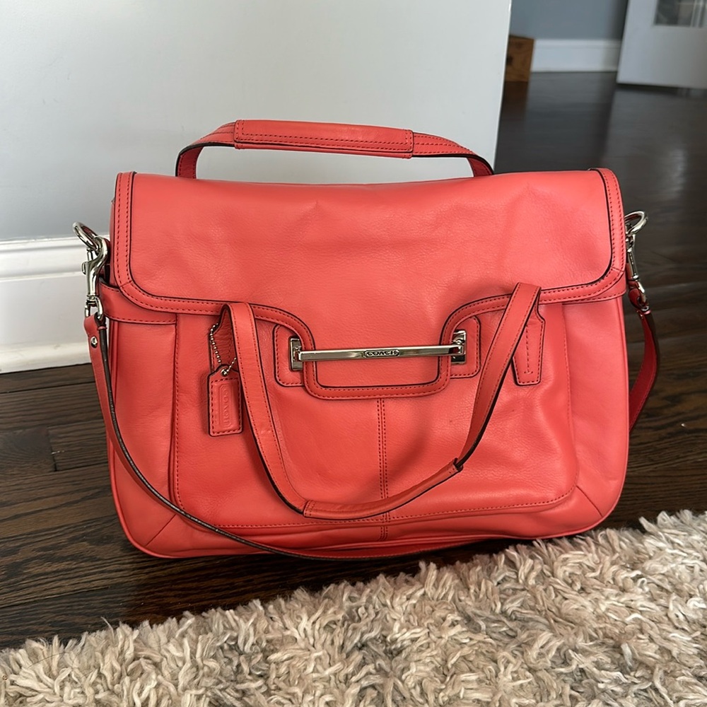 Coach Coral Taylor Leather Flap Satchel